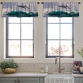 thumbnail image 3 of LALILO Kitchen Curtain Valance Sea Water Two Jumping Sea Water Rod Pocket Window Curtain 52"x 18" Set of 2, 3 of 5