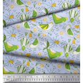 thumbnail image 3 of Soimoi Rayon Crepe Fabric Floral & Bird Cartoon Print Fabric by Yard 46 Inch Wide, 3 of 3