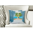 thumbnail image 4 of Ambesonne Colorful Throw Pillow Cover 2 Pack, Tropical Beach Sun, 16", Blue Green, 4 of 6