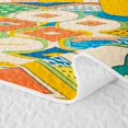 thumbnail image 5 of Castle Fairy Bohemian Desert Plant Scene Quilt Full 3-Piece,Retro Geometric Floor Pattern Full Bedspread Sets,Mustard Royal Blue,1 Coverlet and 2 Pillowcases, 5 of 7