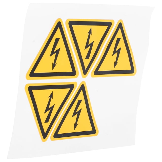 Minkissy 5Pcs Yellow PVC Warning Signs Sticker for Residential Homes 1.57X1.57X0.04In