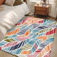 thumbnail image 4 of 3'x5' Rug for Living Room Bedroom, Abstract Beach Washable Area Rugs Non-Slip Carpet Mats, Summer Colorful Coastal Ocean Sea Wave Indoor Low Pile Area Rug Runner for Kitchen, Mudroom, 4 of 8