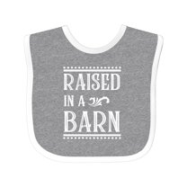 Inktastic RAISED in a BARN in White Boys or Girls Baby Bib