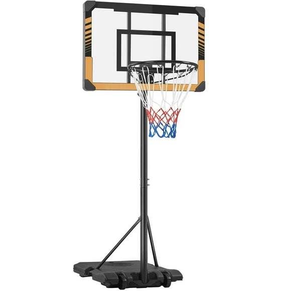 Toytexx 6–7ft Portable Adjustable Kids Basketball Hoop with 28" Backboard and Wheels, Ages 4–10