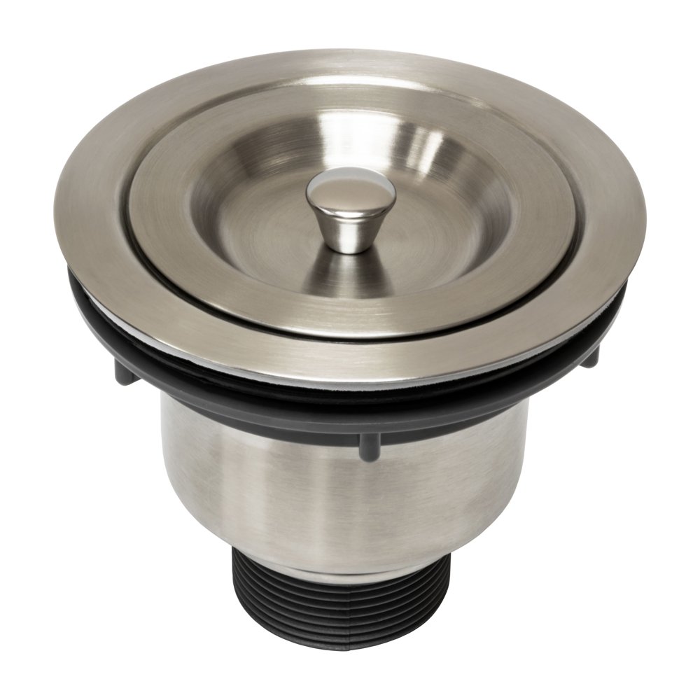 Modern Brushed Nickel Stainless Steel Strainer 3 1/2" Drain Opening