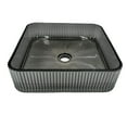 thumbnail image 4 of Plaza 15" Square Decorative Black Vessel Glass Sinks With 36" White Base, 4 of 7