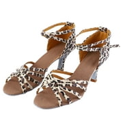 KAUU Soft Comfortable Latin Shoes Fashion Dance Shoe for Women Leopard Print 39