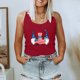 thumbnail image 2 of Cuello redondo para mujer Día de la Independencia Impresión Sin mangas Casual Chaleco suelto Tops Fridja gh61, 2 of 5