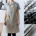 thumbnail image 3 of Casual Adjustable Plaid Cotton Household Kitchen Cooking Cleaning Adult Apron, 3 of 8