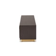 thumbnail image 5 of Baxton Studio Cormac Mid-Century Modern Transitional Dark Brown Finished Wood and Gold Metal 2-Door TV Stand, 5 of 7