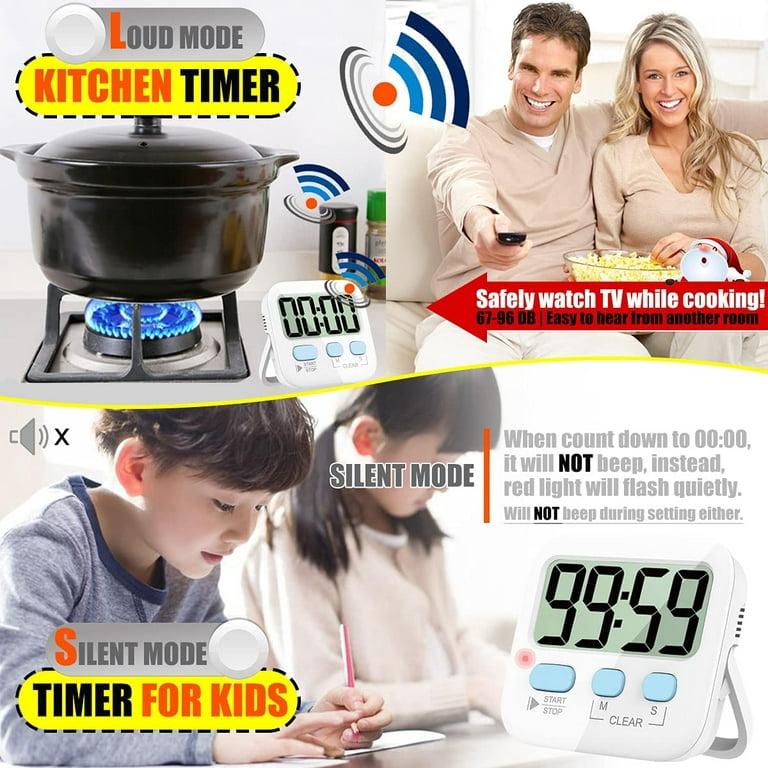 SKYCARPER 1Pack Timers,Classroom Timer for Kids ,Kitchen Timer for Cooking,Egg Timer,Magnetic Digital Clock Timer for Teacher,Study,Exercise,Oven,Cook,Baking