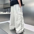 thumbnail image 5 of OGLCCG Boys Parachute Cargo Pants High Waisted Baggy Casual Y2K Trouser Kids Wide Leg Hip Hop Streetwear Joggers with Multi Pocket 5-15 Years, 5 of 7