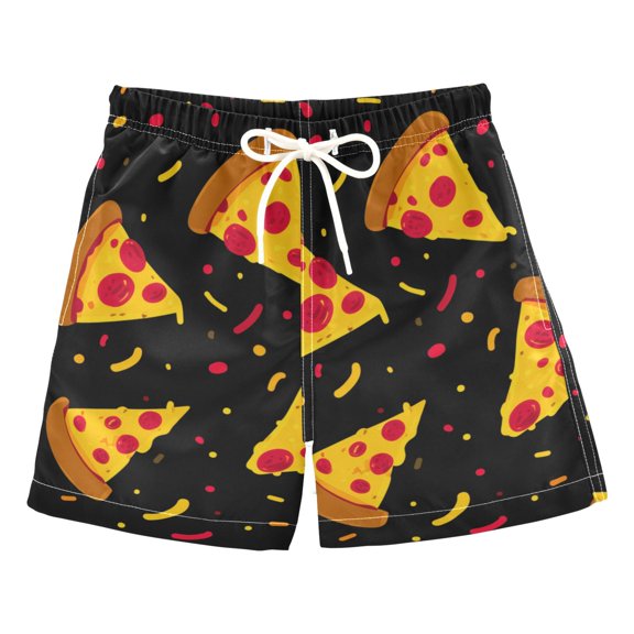Seamless Pizza Pattern Cartoon Swim Trunks Board Shorts Beach Pants Bathing Bottoms 2T