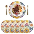thumbnail image 5 of Ryvnso Carton Magic Mushrooms Flower Round Plate Mats Dining Table Placemat Set of 4 for Holiday Decoration, 5 of 7