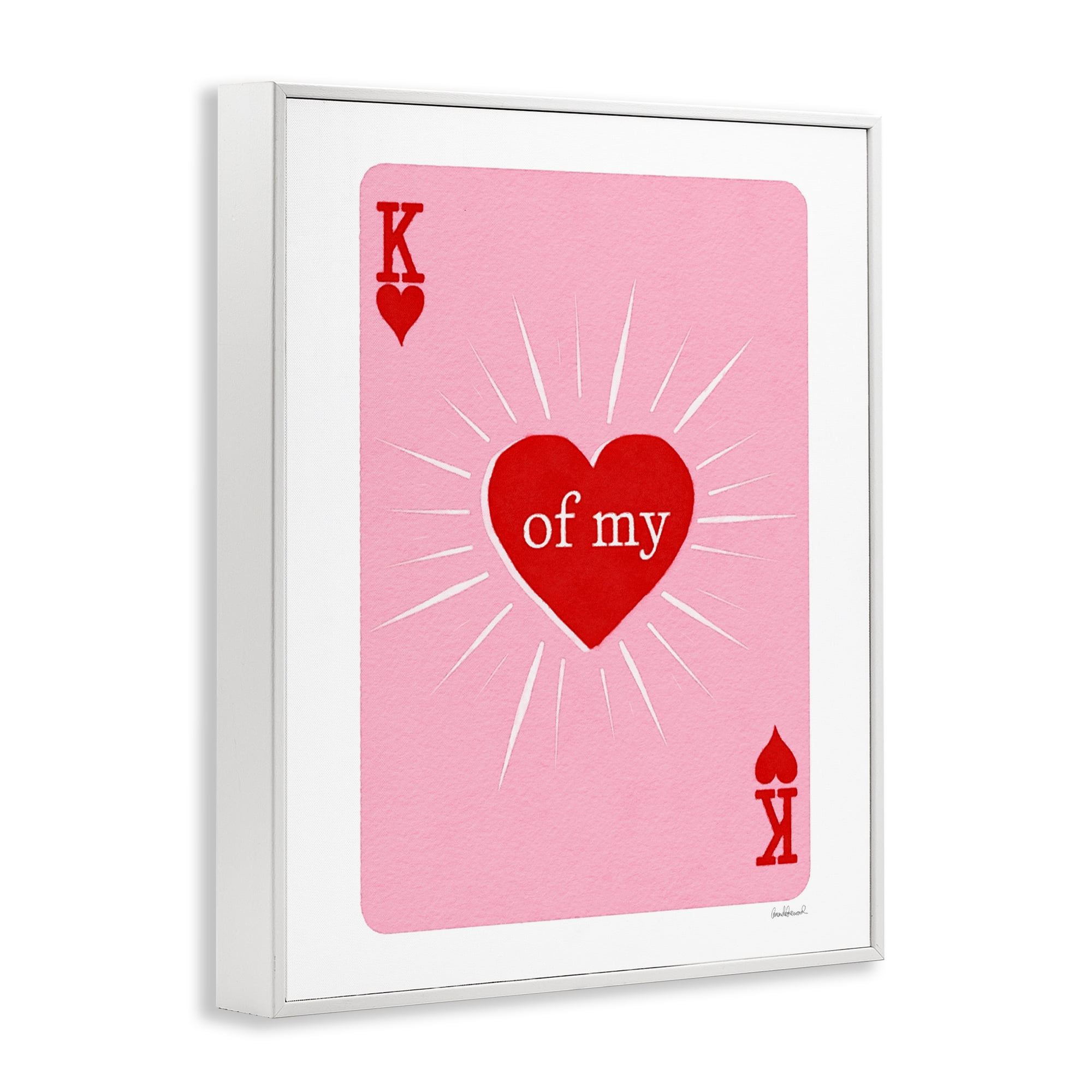 King Of My Heart White Framed Giclee Art, design by Amanda Greenwood
