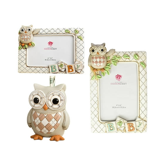 Mozlly Horizontal Baby Owl Frame And Vertical Mozlly Horizontal Baby Owl Frame And Vertical Beige Polyresin Wise Bank Picture Nursery Decor Com