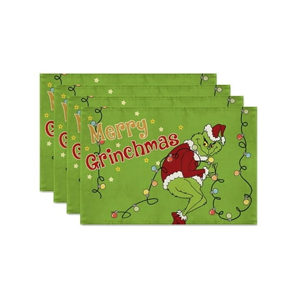 

Christmas Decorations Christmas Series Table Flags Placemat Sets Cross Border New Christmas Green Shirt Placemats Decor for Christmas Gifts