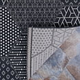 thumbnail image 4 of 5.25' x 7.5' Black and White Contemporary Rectangular Outdoor Area Throw Rug, 4 of 4