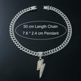 thumbnail image 4 of Hip Hop Cuban Chains Lightning Pendant Necklace With 13mm Miami Cuban Chain Iced Out Bling HipHop Necklaces Fashion Jewelry, 4 of 8
