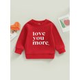 thumbnail image 2 of Bagilaanoe Toddler Baby Girl Boy Valentine's Day Sweatshirt Long Sleeve Letter Print Pullover 6M 12M 18M 24M 3T 4T Kids Loose Tee Tops, 2 of 9