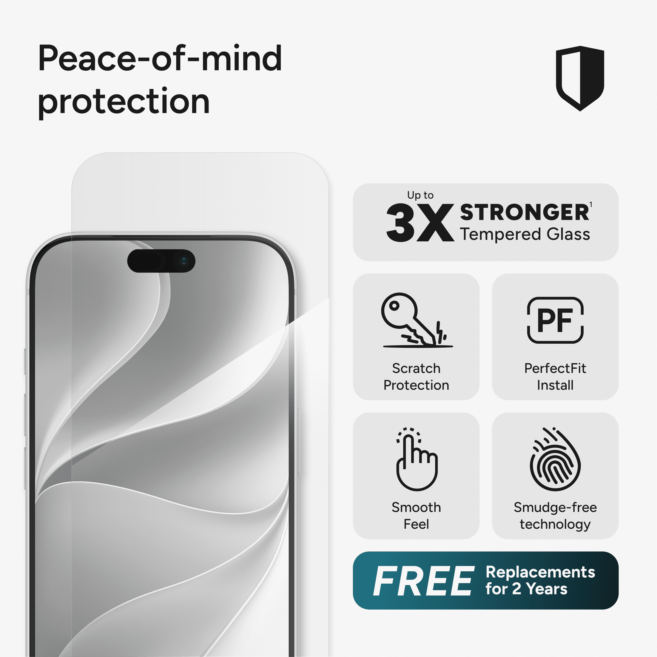 ZAGG InvisibleShield Clear Glass Screen Protector for Apple iPhone 18 Pro & iPhone 17 Pro with PerfectFit™ Installation, 3x Stronger Glass, Impact & Scratch Protection