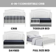 Oxford Baby North Bay 4-in-1 Convertible Crib, Snow White, GREENGUARD Gold Certified, Wooden Crib