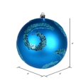 thumbnail image 3 of Vickerman 4" Boule Tourbillon Ornements en Paillettes Mates Turquoise (Lot de 6), 3 of 3