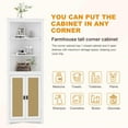 thumbnail image 3 of EDTara Freestanding Rattan Corner Cabinet, Adjustable Shelves Storage Unit for Bathroom, Dining Room, or Pantry, 3 of 9