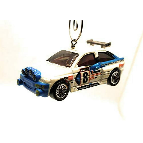 Ford Escort Rally Race Car Christmas Ornament 1:64 White