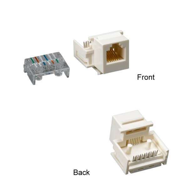 Kentek RJ12 Tool less Keystone Jack ToolLess 110 Type Phone Fax