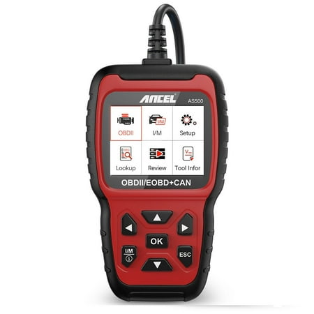 ANCEL AS500 OBD2 Scanner Automotive Car Code Reader Check Engine Read Clear Fault Codes DTCs EVAP System Vehicle OBDII EOBD Auto Diagnostic Tool, Black & Red