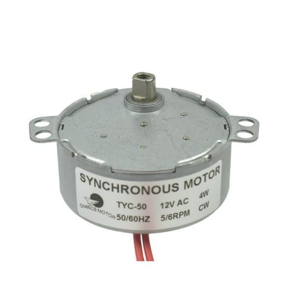 CHANCS TYC-50 Moteur Synchrone 12V AC 5-6RPM Arbre de Chasse 5.5mm CW 4W Moteur Ventilateur