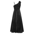 thumbnail image 4 of Hansber Girls Formal Dress One Shoulder Bow Sequin Slit Hem Birthday Party Dress Prom Pageant Ball Gowns Black 16, 4 of 7