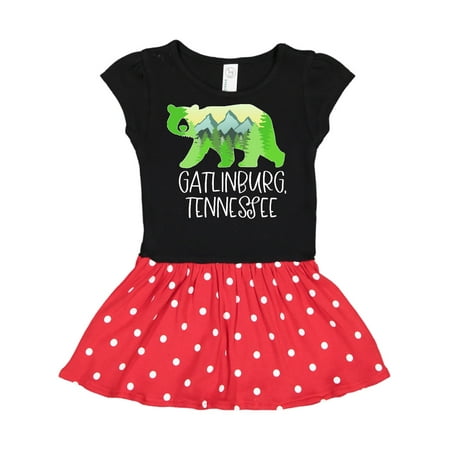 

Inktastic Gatlinburg Tennessee- Mountains and Bear Shape Gift Toddler Girl Dress