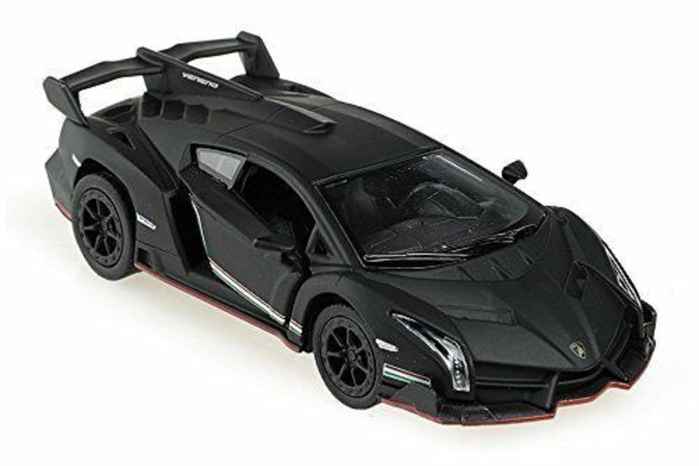 5" Kinsmart Matte Lamborghini Veneno Diecast Model Toy Car 1:36 Black 