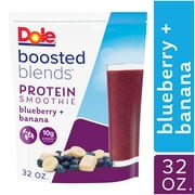 Dole Boosted Blends Protein Smoothie, Blueberry + Banana with Whey and Almond Butter, 32 oz