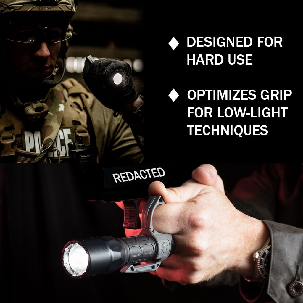 Thyrm SwitchBack Flashlight Ring 2.0 Large, Black, for Better Light Control when Camping, Hiking