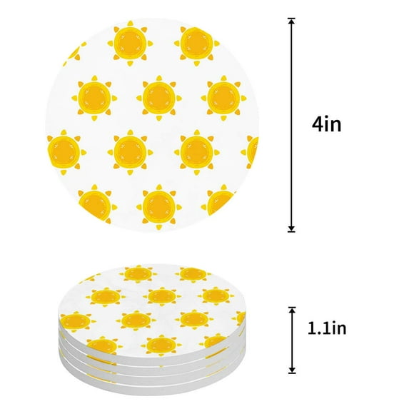 FMSHPON Merry Christmas Set of 6 Round Coaster for Drinks, Absorbent Ceramic Stone Coasters Cup Mat with Cork Base for Home Kitchen Room Coffee Table Bar Decor