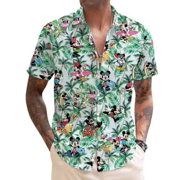 Disney Hawaiian Shirt, Mickey and Friends Summer Shirt, Disney Beach Shirt, Disney Summer Shirt, Disney Palm Tree Shirt, Matching Disney