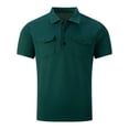 thumbnail image 4 of DayScoop Men's T-Shirts Solid Color Short Sleeve T Shirt Casual Turndown Collar Button Big & Tall Summer Fashion Cardigan Pocket Tops, 4 of 6