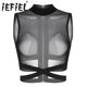 thumbnail image 2 of Lencería elástica con tirantes entrecruzado para mujer, Top corto cruzado, camisetas transparentes de malla transparente con cremallera en la espalda, camisetas sin mangas, ropa para fiesta Rave, 2 of 5