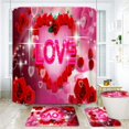 thumbnail image 2 of 4pcs/set Bathroom Shower Curtain+Floor Mat+Base Mat+Toilet Mat Set for Bathroom 3D Digital Printing Romantic Decor, 2 of 12