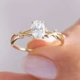 thumbnail image 2 of Jewelerix 14K Yellow,White Gold Vermeil Ring Oval Cut Engagement Solitaire Ring Moissanite Bridal Wedding Jewelry for Women's, 2 of 7