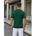 thumbnail image 3 of COOFANDY Mens Knit Button Down Shirt Short Sleeve Summer Casual Shirts Vintage Beach Vacation Shirts Evergreen M, 3 of 3
