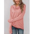 thumbnail image 4 of Pullovers à Manches Longues pour Femmes Col Bénitier Tunique Chemise Décontractée, 4 of 5