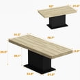 thumbnail image 6 of KULAGAGA  6-8 People Modern Extendible Dining Table, Rectangular Space-Saving Expandable Dining Table, Oak&White, 6 of 7