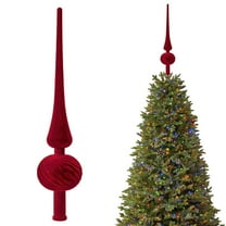 Cinvoph Christmas Tree Topper Decor, Decorative Xmas Tree Decor Shatter-Proof Christmas Tree Topper Ornament for Holiday Party Indoor Outdoor 11" Red