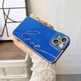 thumbnail image 3 of Compatible with iPhone 14 Case Cute, Luxury Plating Love Letter Phone Case, Electroplated Heart Case for Women Girls Soft TPU Shockproof Camera Protective Back Cover - Blue, 3 of 10