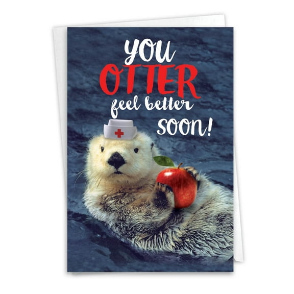 1 Funny Get Well Card with Envelope - Otterly Awesome C6574DGWG