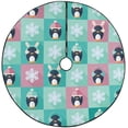 thumbnail image 1 of FMSHPON PenguinsSnowflake Xmas Christmas Tree Skirt Stand Mat for Holiday Party Decoration Indoor Outdoor 48 inches, 1 of 3